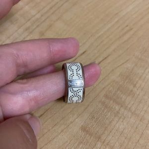 Never worn! Coach Cream Enamel and Silver Ring